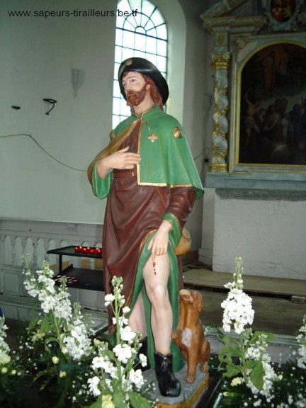 Statue de Saint Roch escortée par la Compagnie de Châtelet
